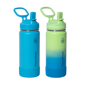 ThermoFlask 16oz Kids Water Bottles (2 Pack) | Straw Lid, Insulated Stainless Steel