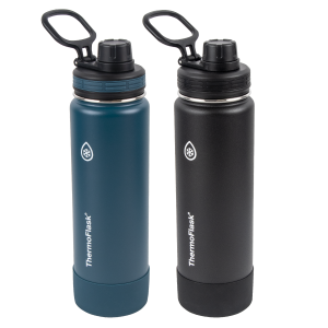 ThermoFlask 24oz Water Bottle 2-Pack with Spout Lid - Vacuum Insulated Stainless Steel, Leak-Proof, Keeps Cold 24hrs/Hot 12hrs, BPA-Free, Cup Holder Friendly