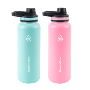 ThermoFlask 40oz Water Bottles | 2 Pack | Insulated Stainless Steel with Chug Lids