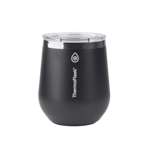 ThermoFlask 12oz Insulated Wine Tumbler - Leakproof Stainless Steel Cup for Hot & Cold Drinks