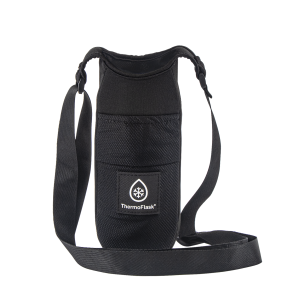 ThermoFlask Packable Bottle Sling for 24oz Bottles - Adjustable Strap, Hands-Free Carrier with Storage Pocket, Ideal for Hiking, Travel & Gym