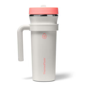 ThermoFlask 32oz Straw Tumbler | With Removable Handle & Leakproof Lid